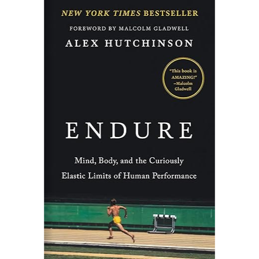 Book cover of 'Endure' by Alex Hutchinson with a runner on a track.